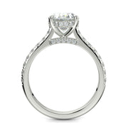 Madeline Oval Cut Pave Hidden Halo 4 Prong Claw Set Engagement Ring Setting - Nivetta